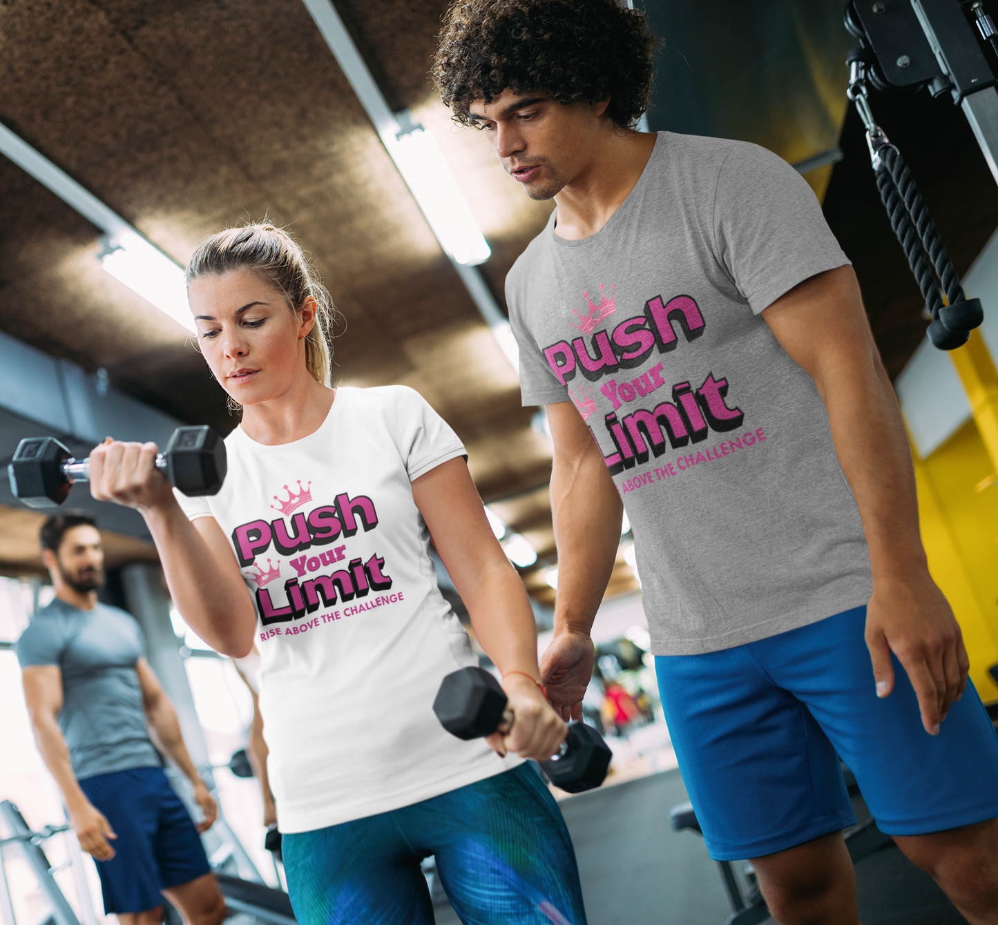 Premium Women's Crew Neck T-Shirt - 'Push Your Limits' Motivational Design