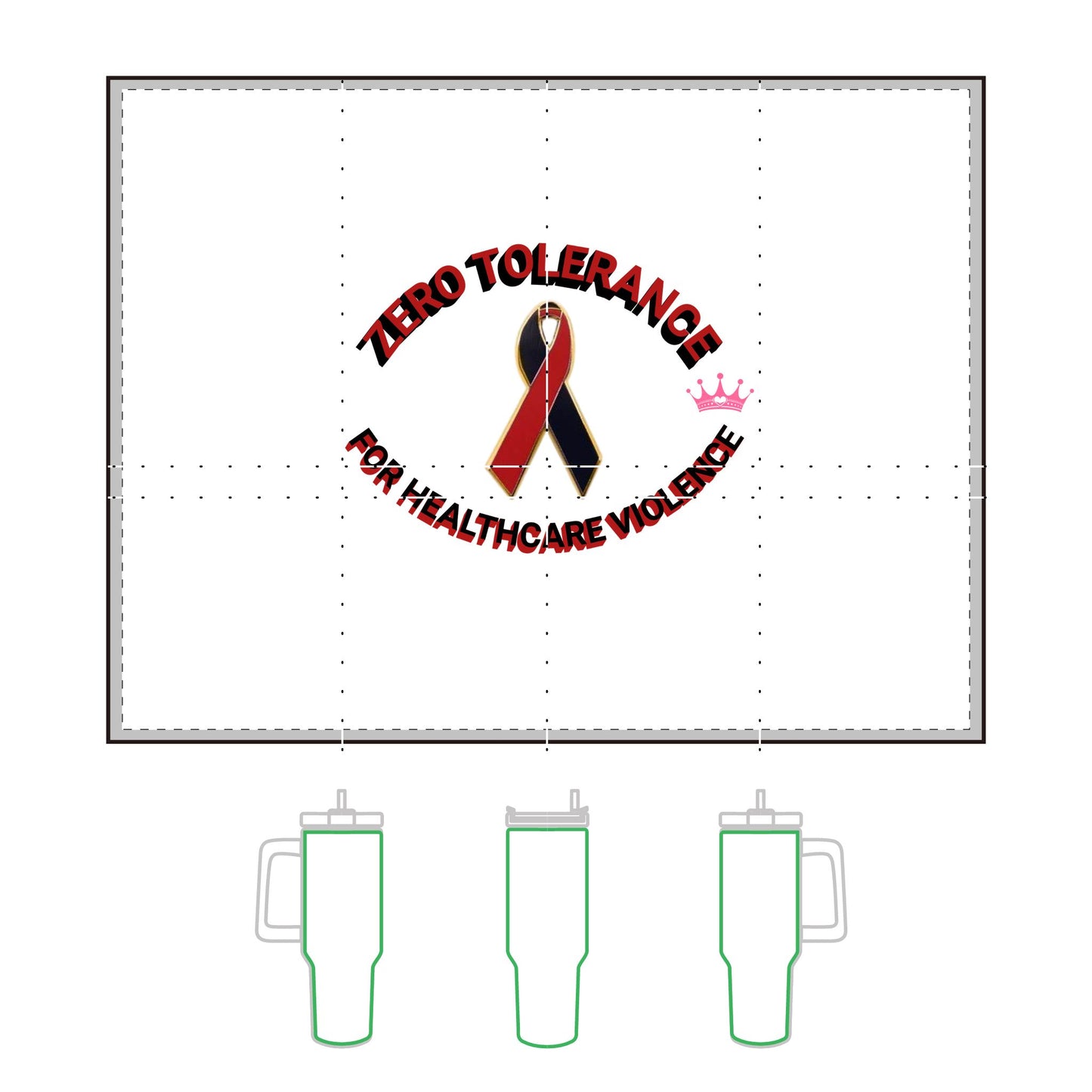 Thermal Tumbler, White - Zero Tolerance for Healthcare Violence, 40oz - Nurse Gift, Doctor Appreciation, Healthcare Violence Tumbler