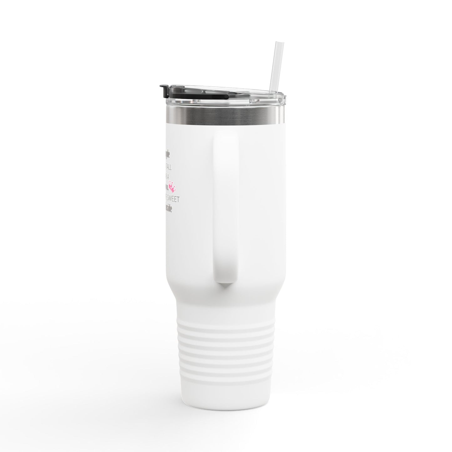 Pineapple Insulated Travel Mug, White Tumbler, Be Sweet and Wear a Crown, 40oz Cup, Tropical Drinkware, Fruit Theme Gift