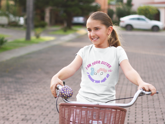 Gender Reveal Children's T-Shirt – 'I Am Your Sister and I Think You Are a?' Design, t-shirt