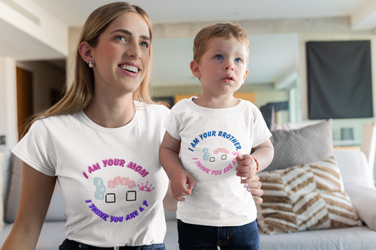 Gender Reveal T-Shirt for Boys – 'I Am Your Brother, I Think You Are a Boy or Girl'